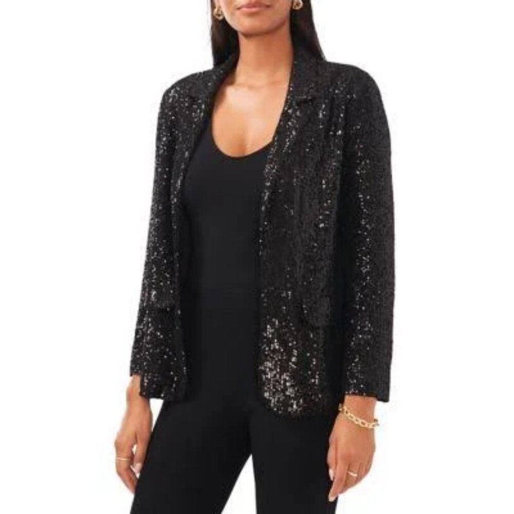 MSK Women’s Notch Collar Sequin Blazer